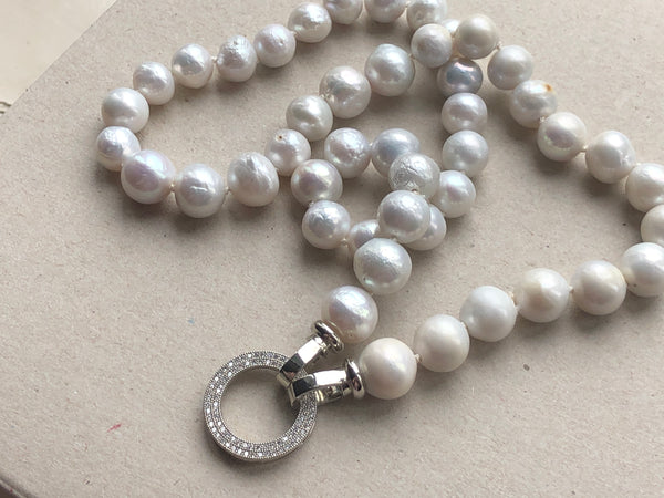 Necklace: Large ivory baroque pearls