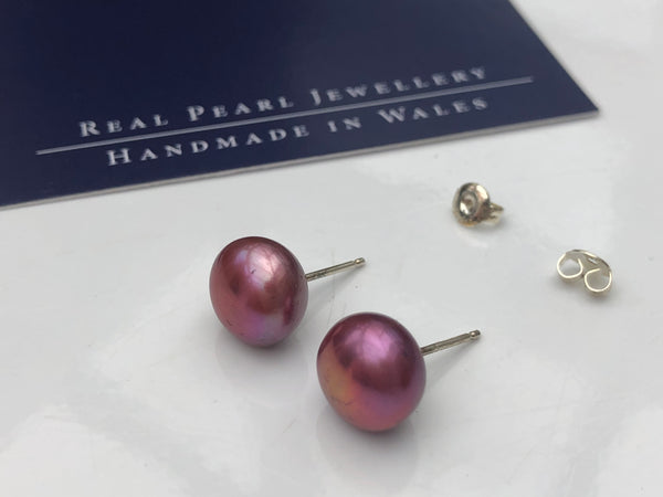 Pearl Stud Earrings: Dusky Pink XL - Precious as a Pearl