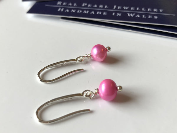 Earrings: Single pink pearl drop earrings - Precious as a Pearl