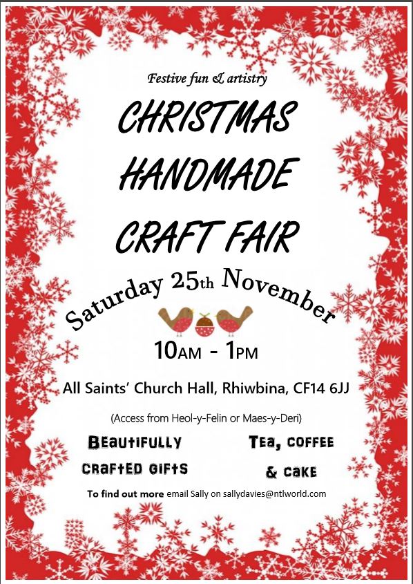 In Cardiff? Looking for lush Christmas gift ideas? Check the Rhiwbina Handmade Craft Fair