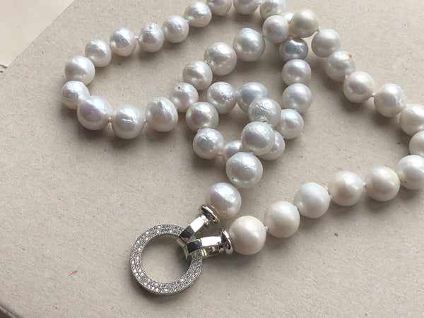 Necklace: Large ivory baroque pearls