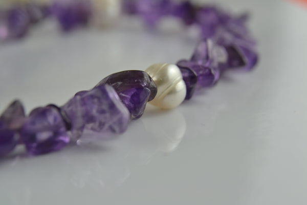 Necklace: Amethyst and Pearl - Precious as a Pearl