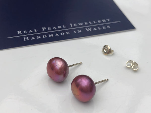 Pearl Stud Earrings: Dusky Pink XL - Precious as a Pearl