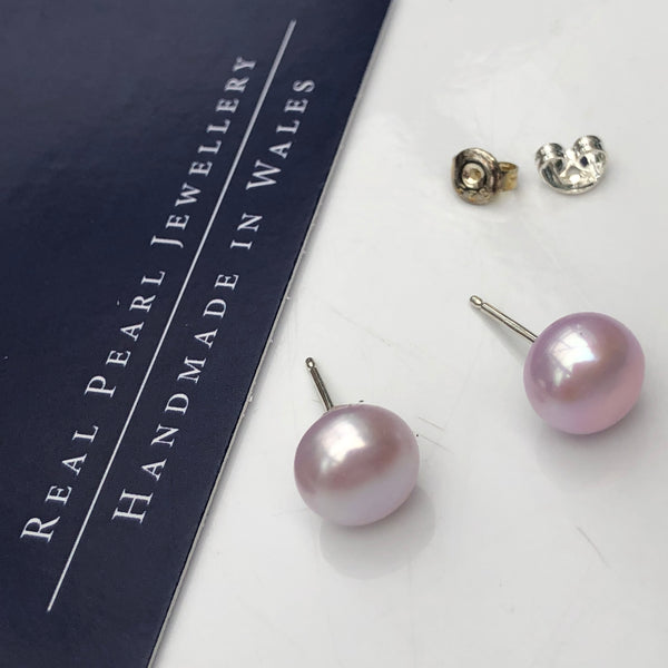 Pearl Stud Earrings: Pale pink large - Precious as a Pearl
