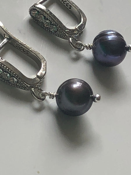 Earrings: Baroque Pearl drop hinge backs - Precious as a Pearl