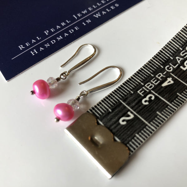 Earrings: Single pink pearl drop earrings - Precious as a Pearl