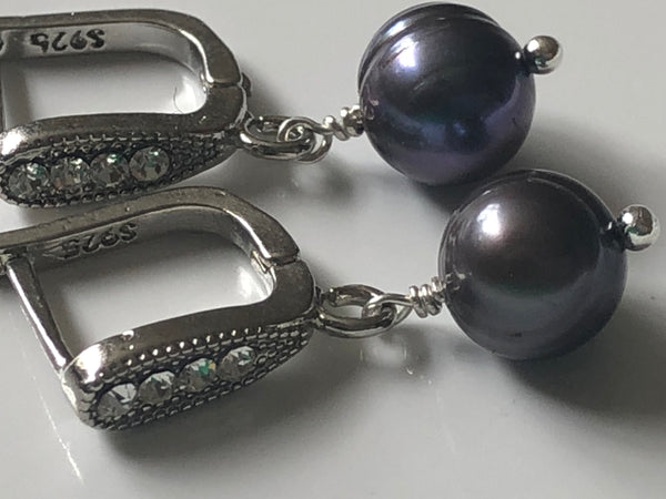 Earrings: Baroque Pearl drop hinge backs - Precious as a Pearl