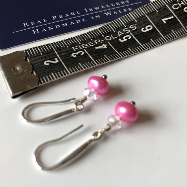 Earrings: Single pink pearl drop earrings - Precious as a Pearl